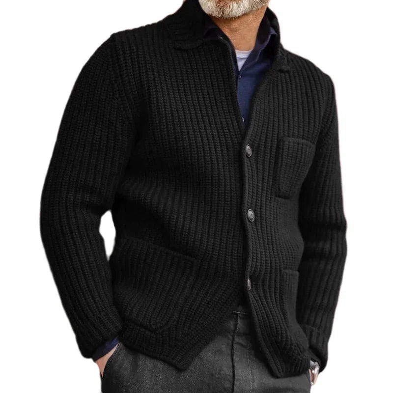 Men's Vintage Button-Down Knit Cardigan – Warm Sweater Coat