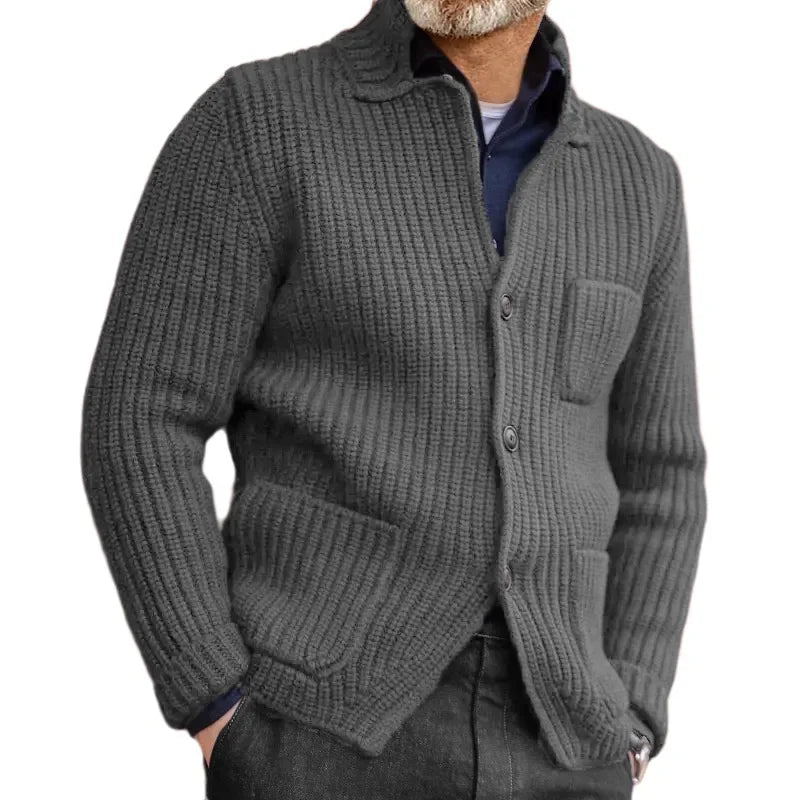Men's Vintage Button-Down Knit Cardigan – Warm Sweater Coat