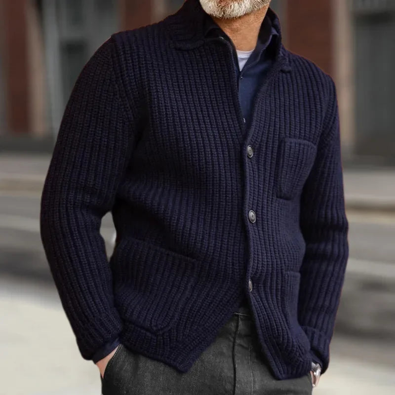 Men's Vintage Button-Down Knit Cardigan – Warm Sweater Coat